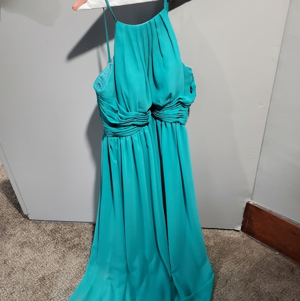 Womens Turquoise Halter Dress, Size 18W